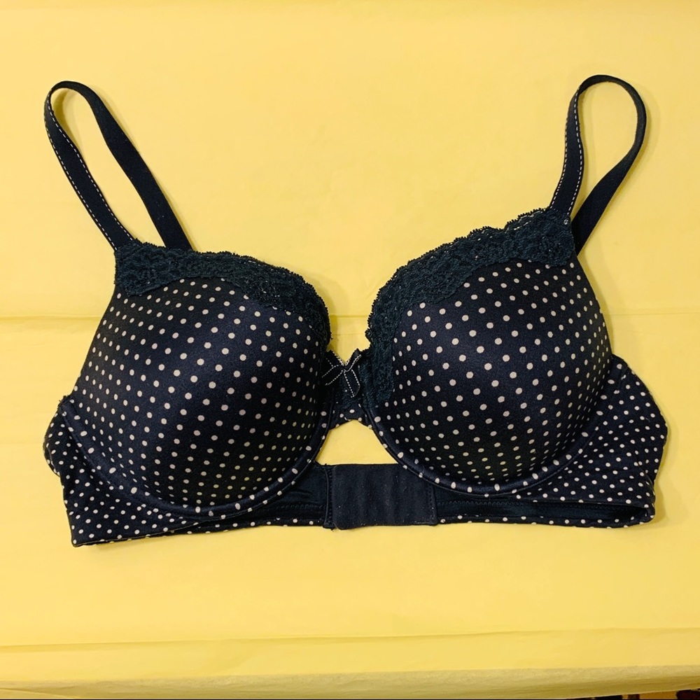 Maidenform Comfort Devotion Navy Polka Dot Bra 36C